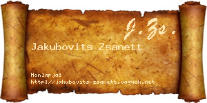 Jakubovits Zsanett névjegykártya